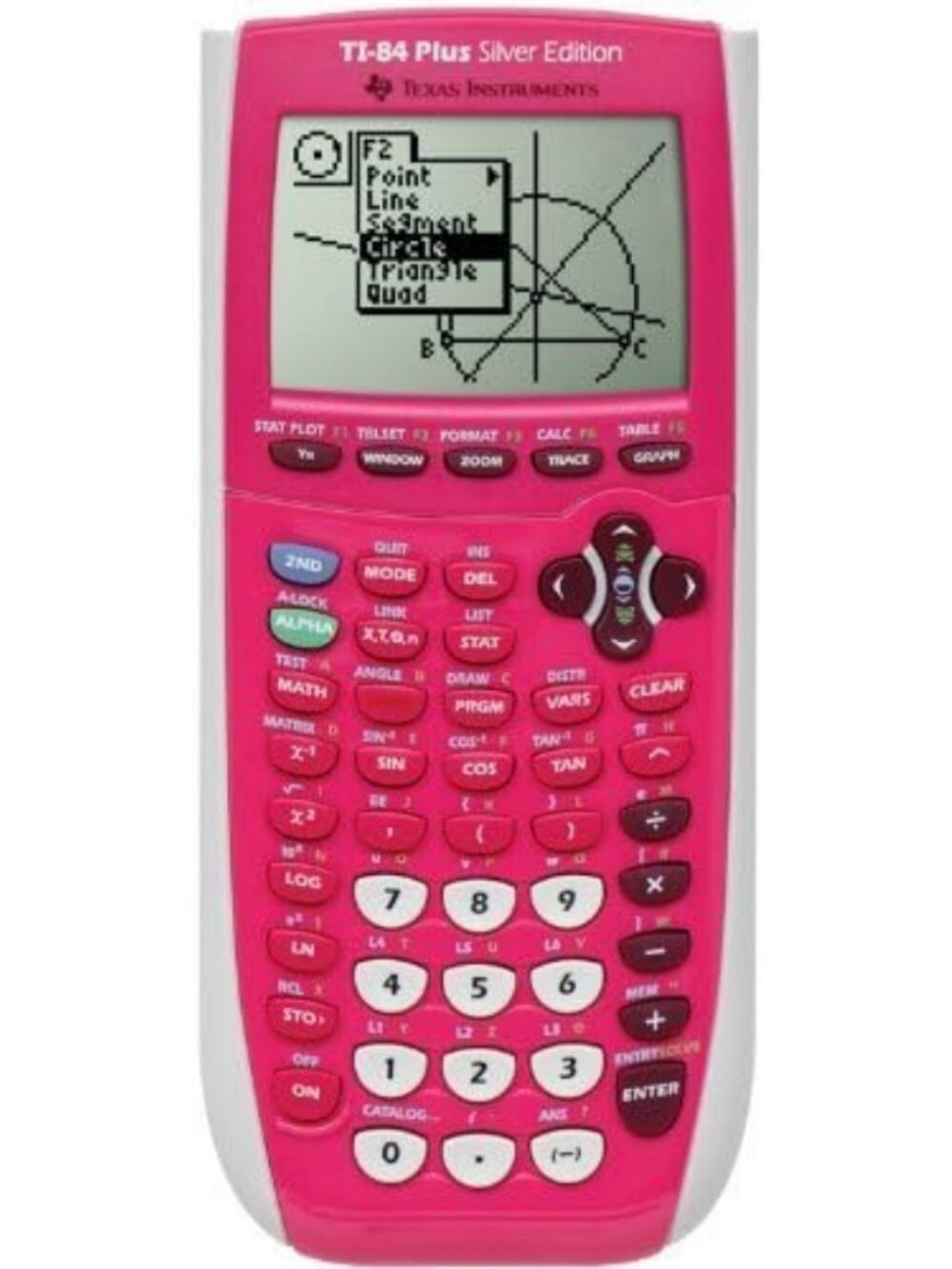 Pink Graphing Calculator - Texas Instrument 84 Plus Silver Edition, Renewed